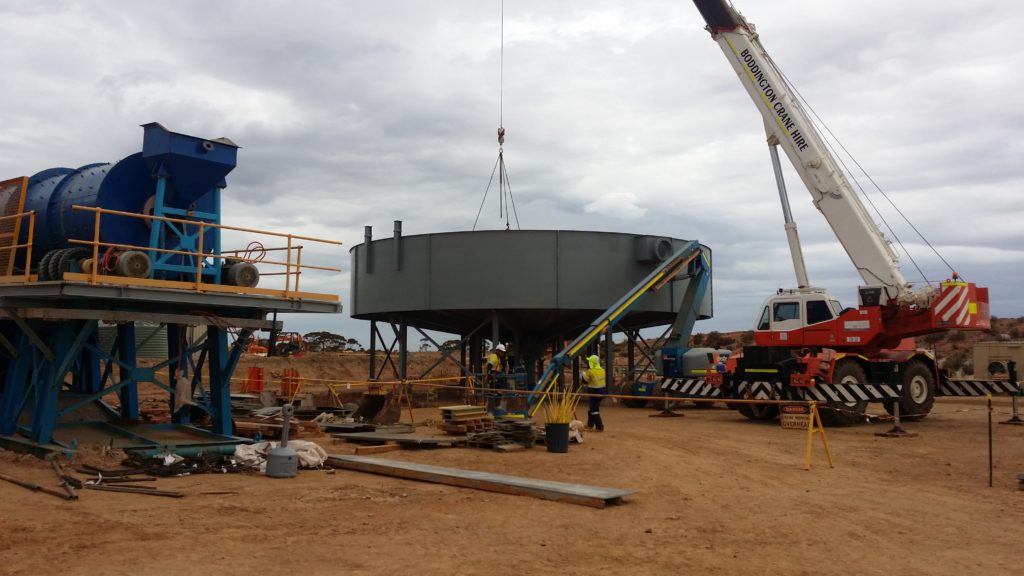Lithium mine thickener being successfully installed ABA Structures